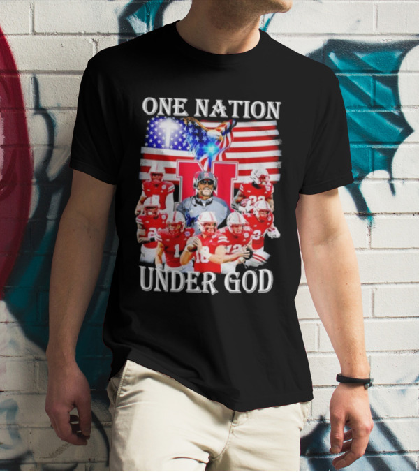 USA Flag One Nation Under God NC State Wolfpack Football Team Players T-Shirt