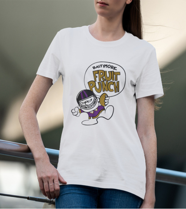 Baltimore Fruit Punch Football Character Purple And Gold T-Shirt