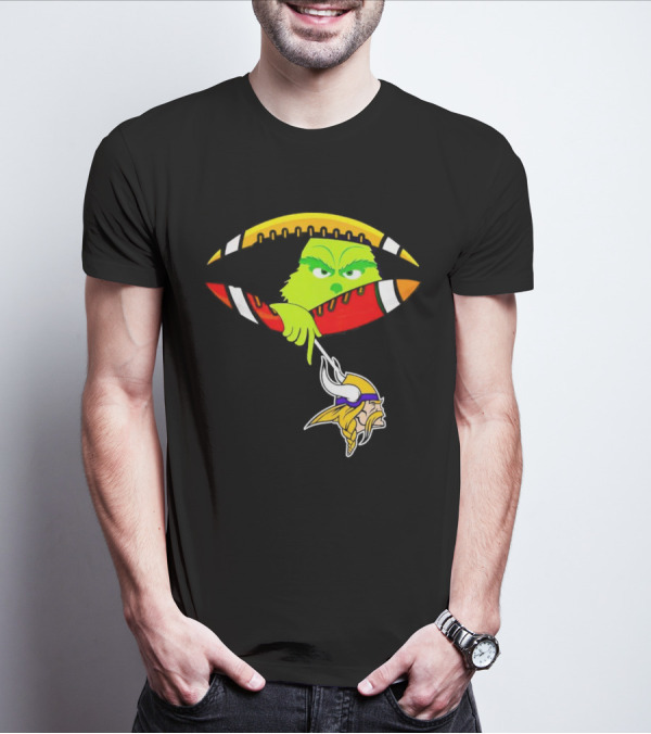 Grinch Stealing Minnesota Vikings Football T-Shirt