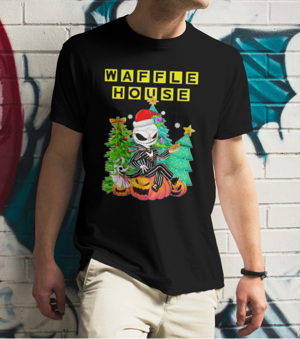 Waffle House Jack Skellington Christmas Tree Pumpkin T-Shirt