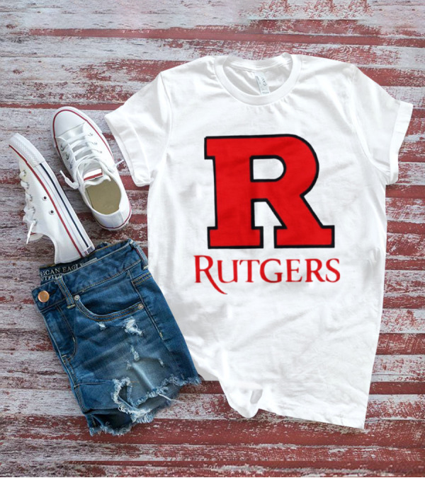 Rutgers University Red R Icon With Text T-Shirt