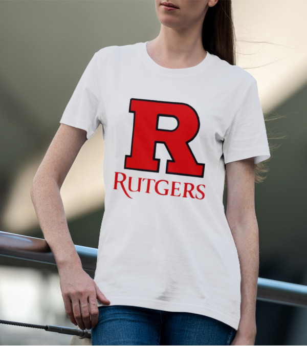 Rutgers University Red R Icon With Text T-Shirt