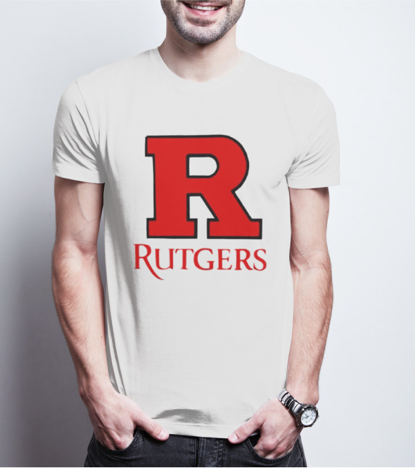 Rutgers University Red R Icon With Text T-Shirt