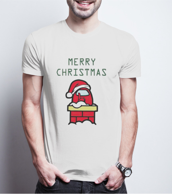 Merry Christmas Santa Among Us Chimney Character T-Shirt