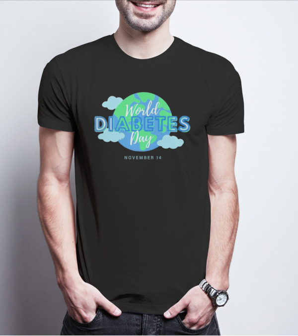 World Diabetes Day November 14 Earth And Clouds T-Shirt