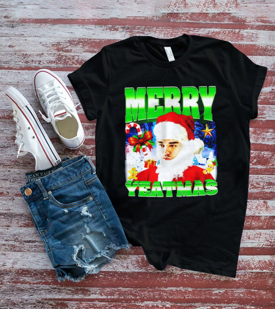 Merry Yeatmas Yeat Rapper Christmas Santa Claus Holiday T-Shirt
