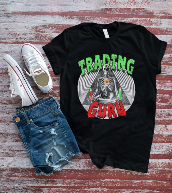 Trading Guru Skeleton Cryptocurrency Candles T-Shirt