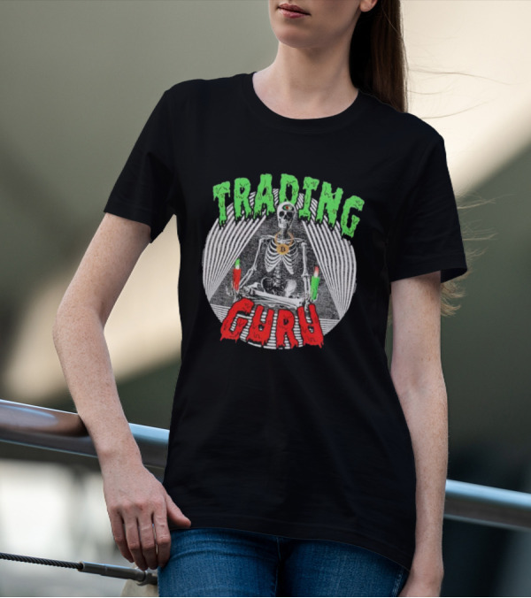 Trading Guru Skeleton Cryptocurrency Candles T-Shirt