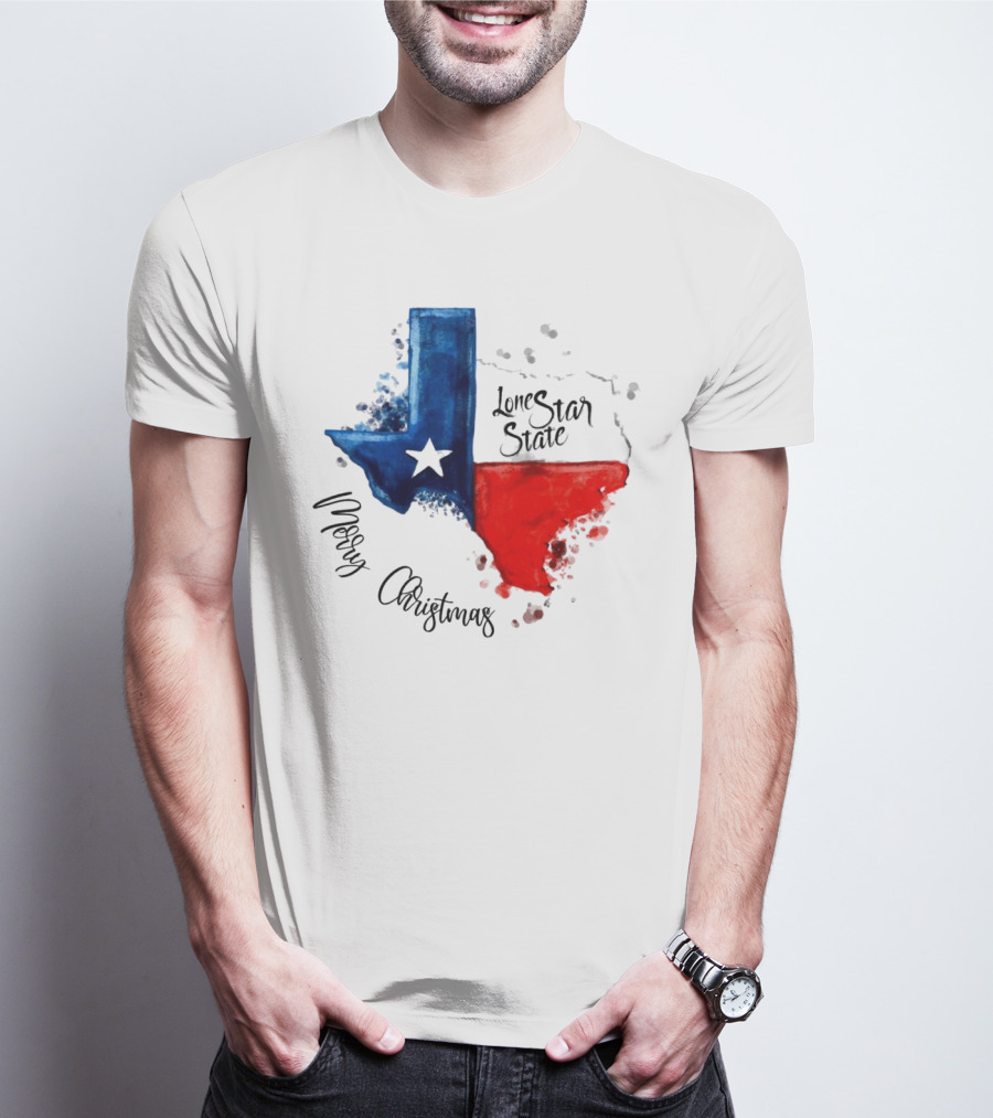 Texas Flag Lone Star State Merry Christmas T-Shirt