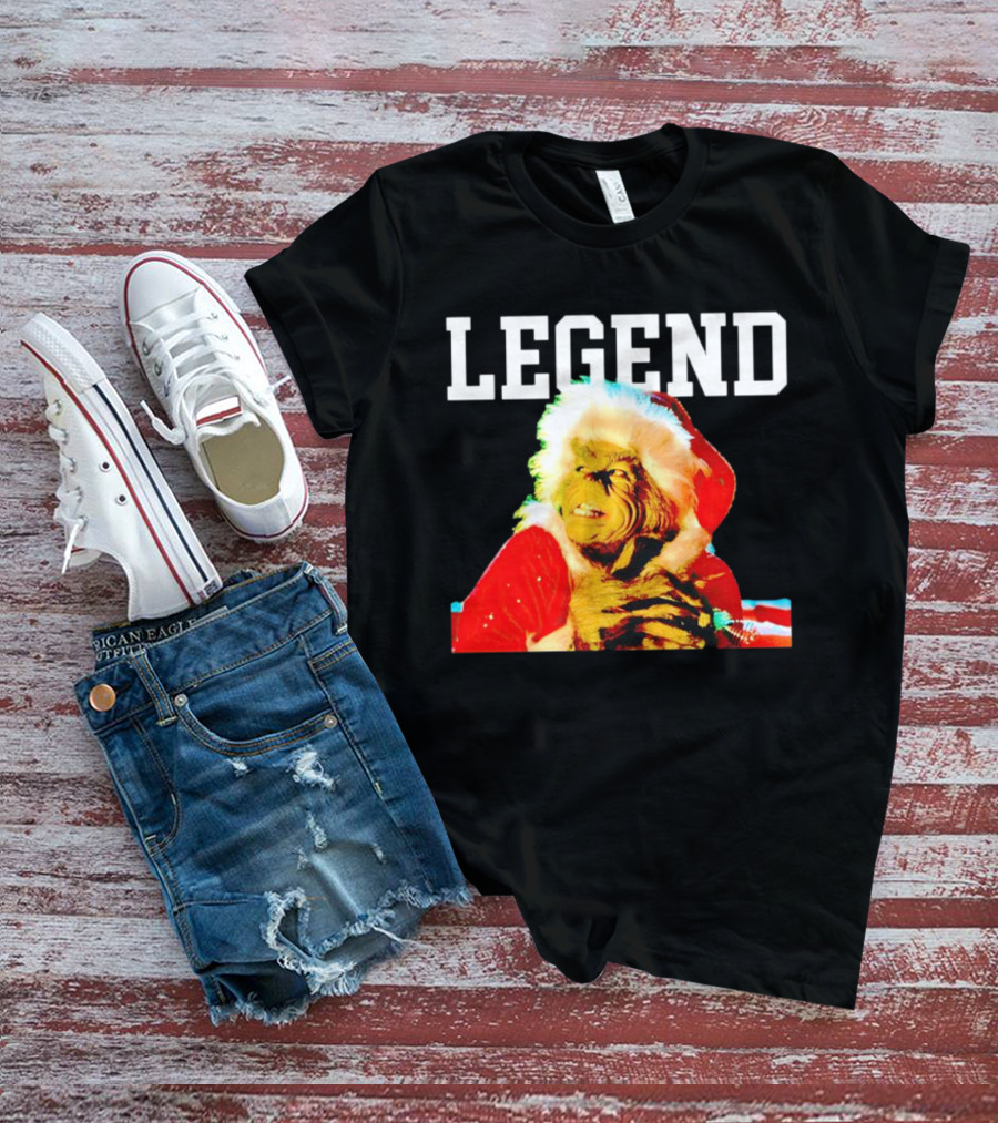 Grinch In Santa Outfit With Legend Text Christmas T-Shirt