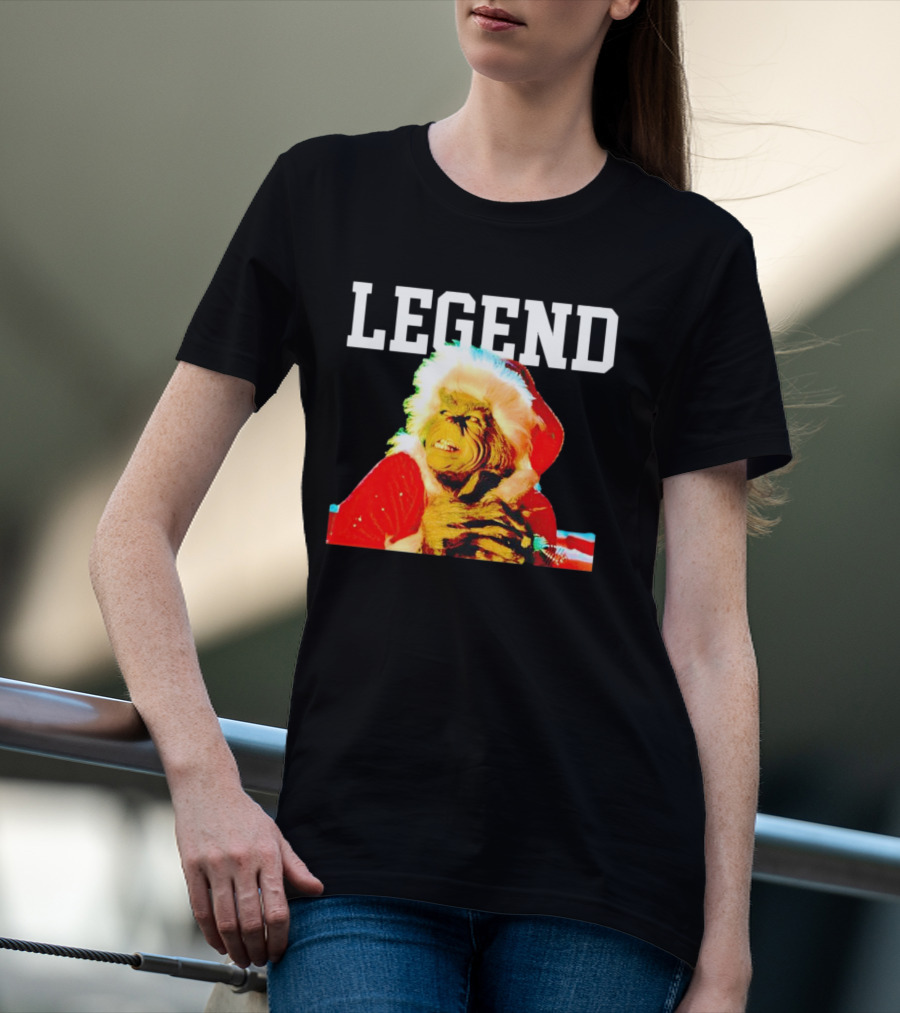 Grinch In Santa Outfit With Legend Text Christmas T-Shirt