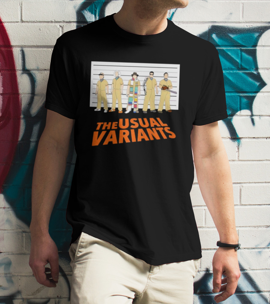 The Usual Variants Parody Featuring Sci-Fi Time Travel Characters In Lineup T-Shirt