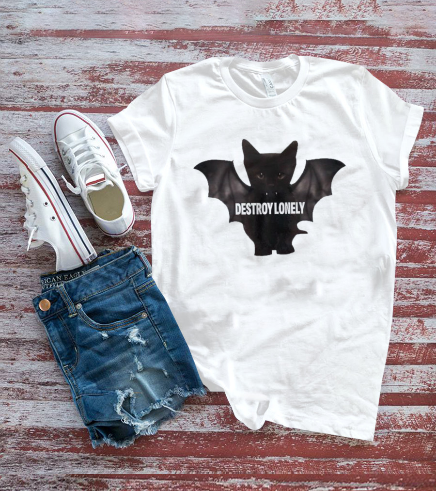 Destroy Lonely Bat Cat Kitten T-Shirt