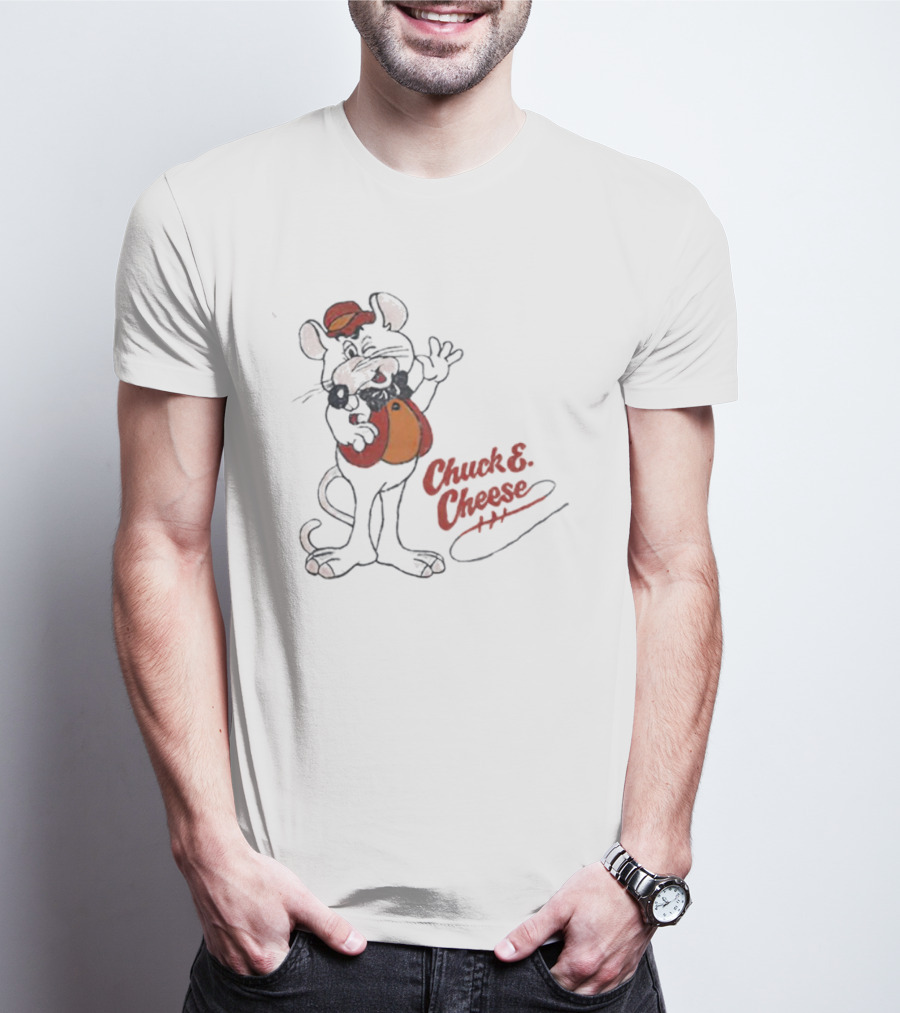 Chuck E Cheese Retro Character Outline T-Shirt