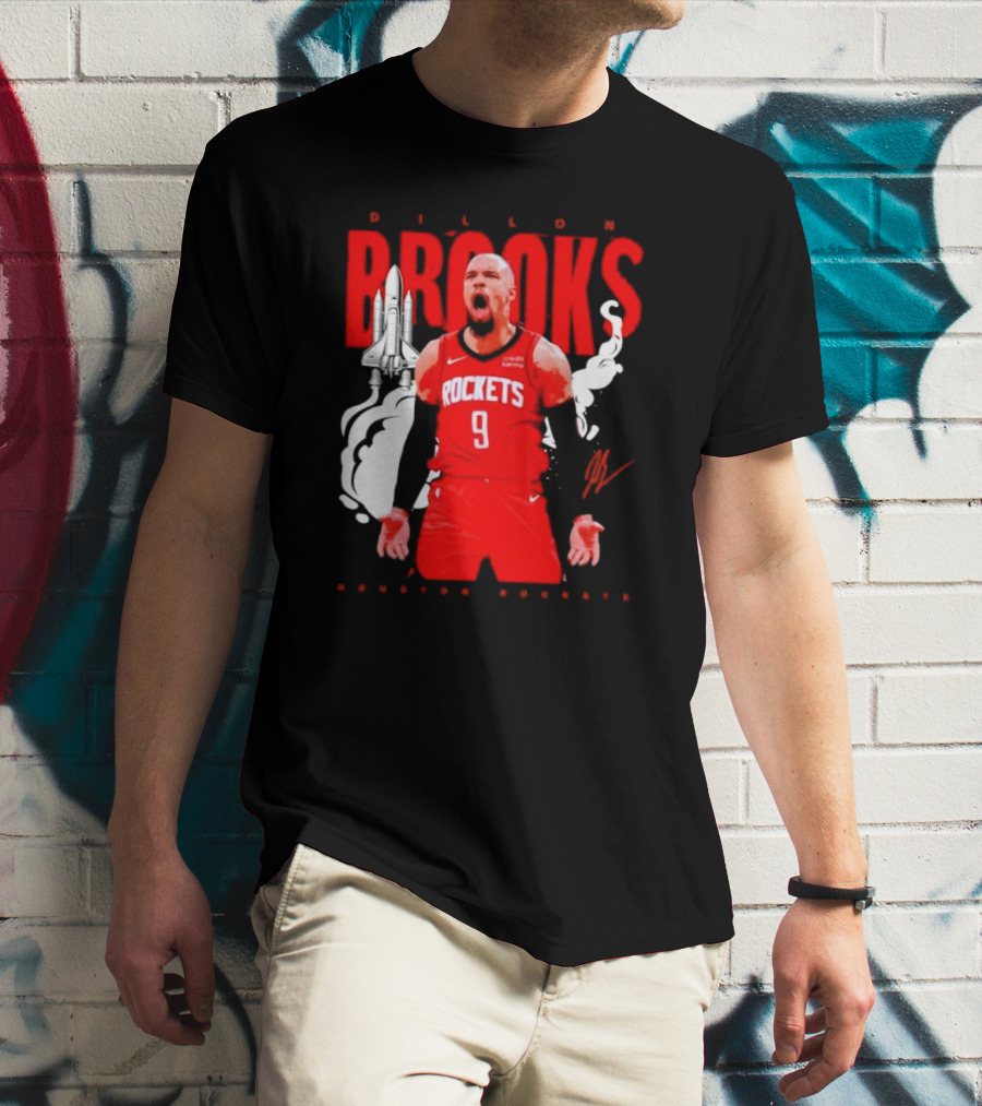 Dillon Brooks Rockets 9 Signature Houston Space T-Shirt
