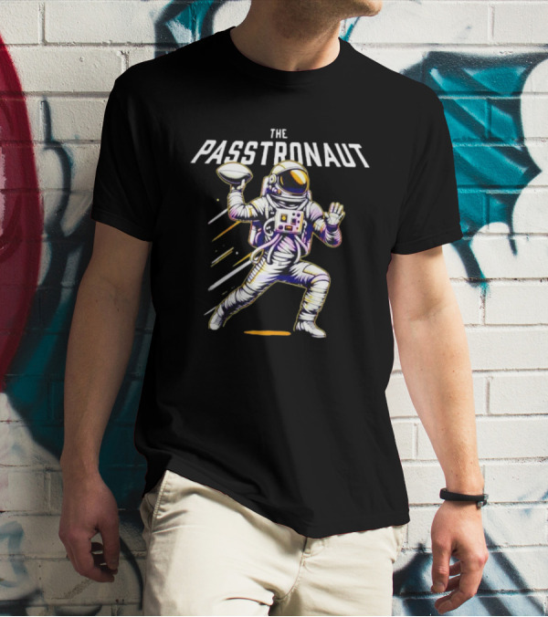 The Passtronaut Astronaut Throwing A Football T-Shirt