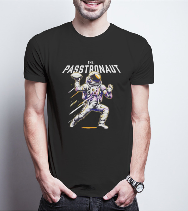 The Passtronaut Astronaut Throwing A Football T-Shirt