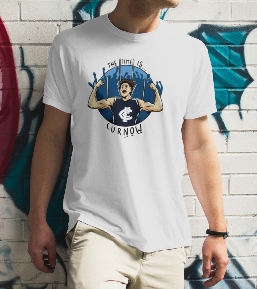 Carlton Football Club The Time Is Curnow AFL Celebratory T-Shirt