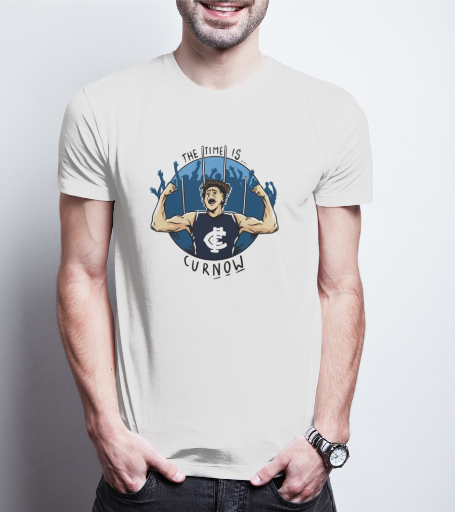 Carlton Football Club The Time Is Curnow AFL Celebratory T-Shirt