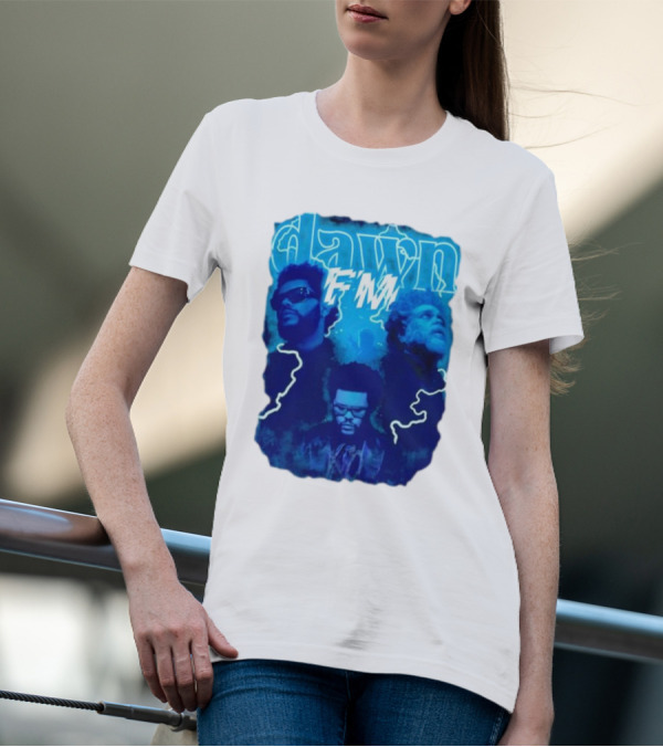 Dawn FM Vintage The Weeknd Blue Trio Image T-Shirt
