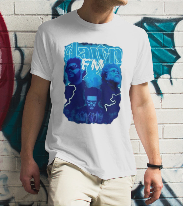 Dawn FM Vintage The Weeknd Blue Trio Image T-Shirt