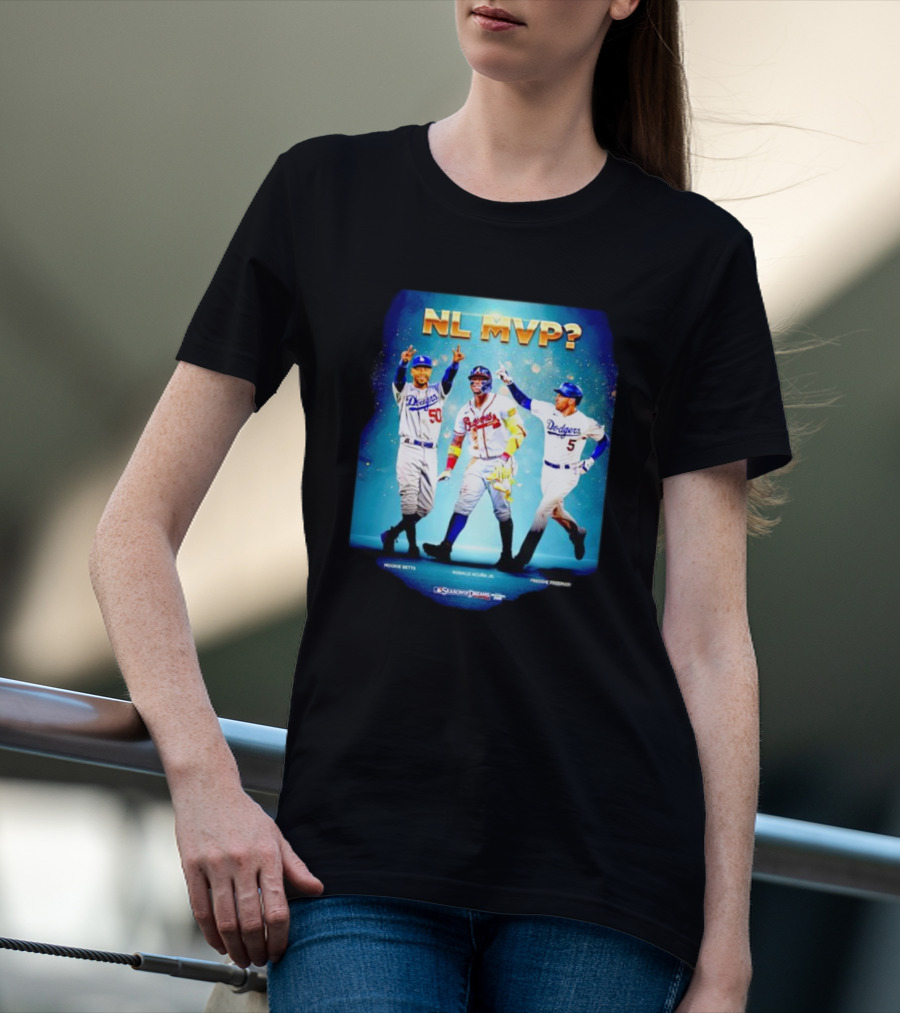 NL MVP Mookie Betts Ronald Acuna Jr Freddie Freeman Dodgers Braves T-Shirt