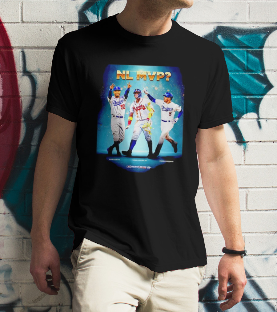 NL MVP Mookie Betts Ronald Acuna Jr Freddie Freeman Dodgers Braves T-Shirt