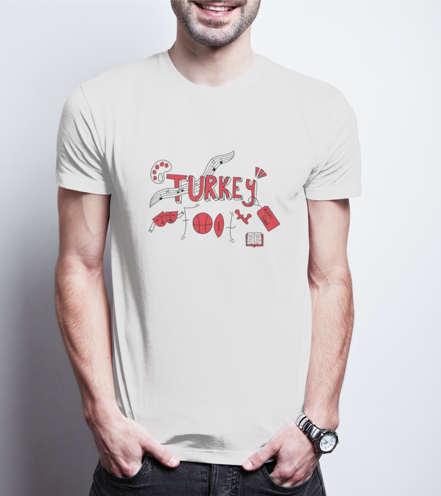 Turkey Foot Middle School Grade 6 Musical Sports And Academic Symbols T-Shirt