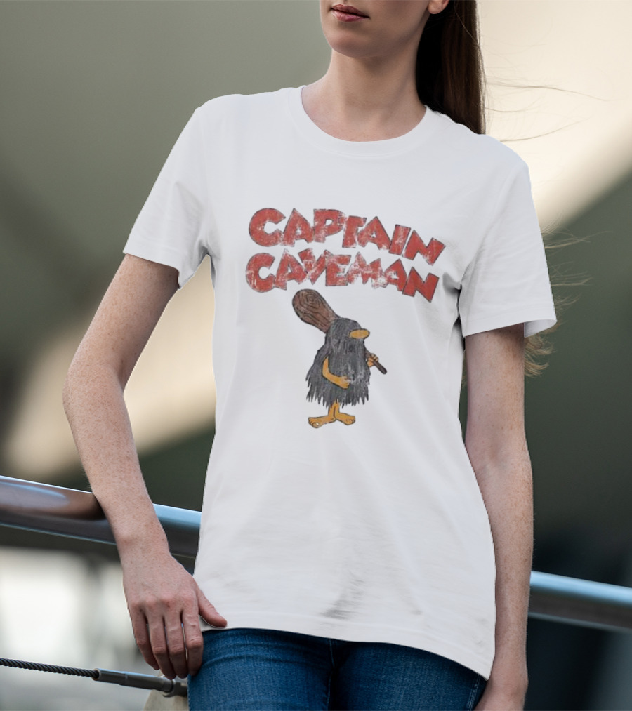 Captain Caveman Vintage Retro Cartoon Character T-Shirt
