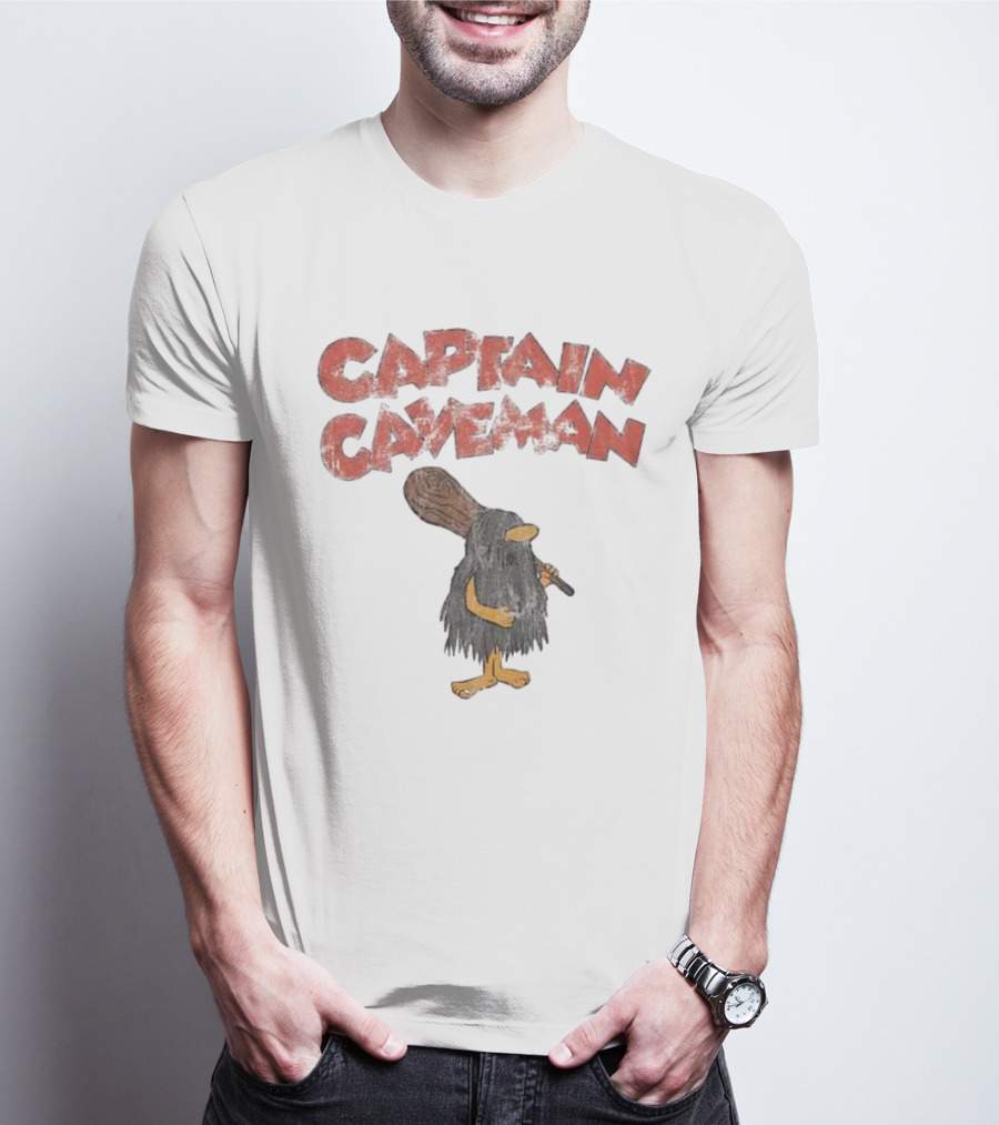 Captain Caveman Vintage Retro Cartoon Character T-Shirt