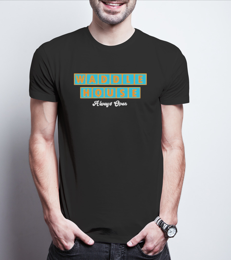 Waddle House Always Open Penguins T-Shirt
