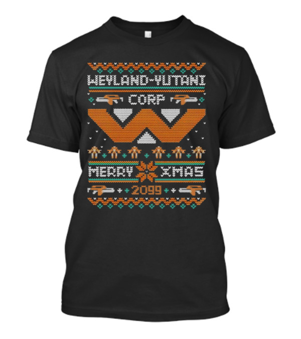 Weyland-Yutani Corp Merry Xmas 2099 Alien Themed Ugly Christmas T-Shirt