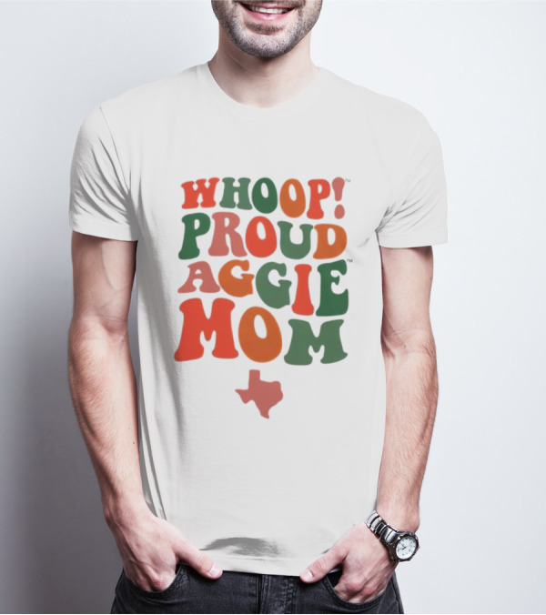 Whoop Proud Aggie Mom Texas Map T-Shirt