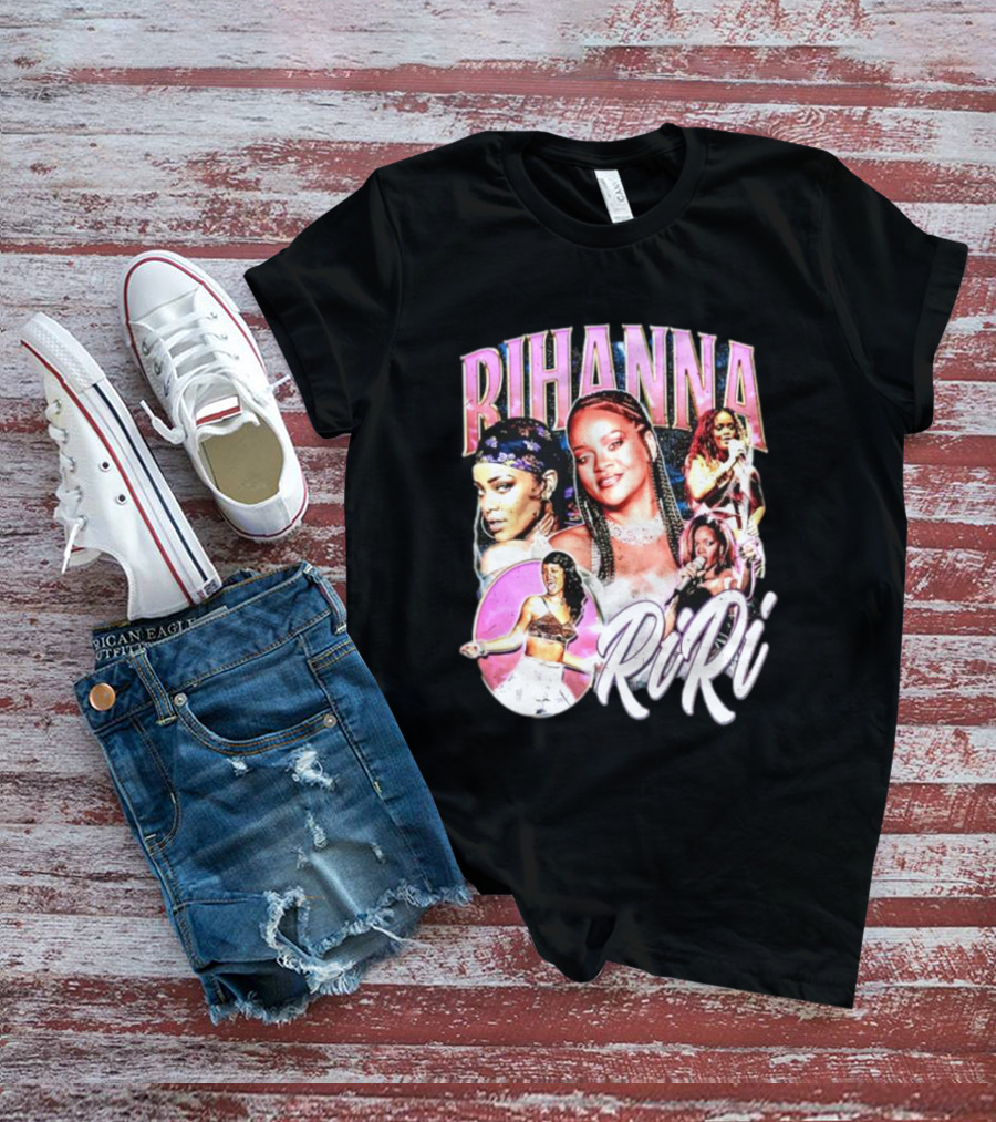Rihanna RiRi Collage Retro Music Icons T-Shirt
