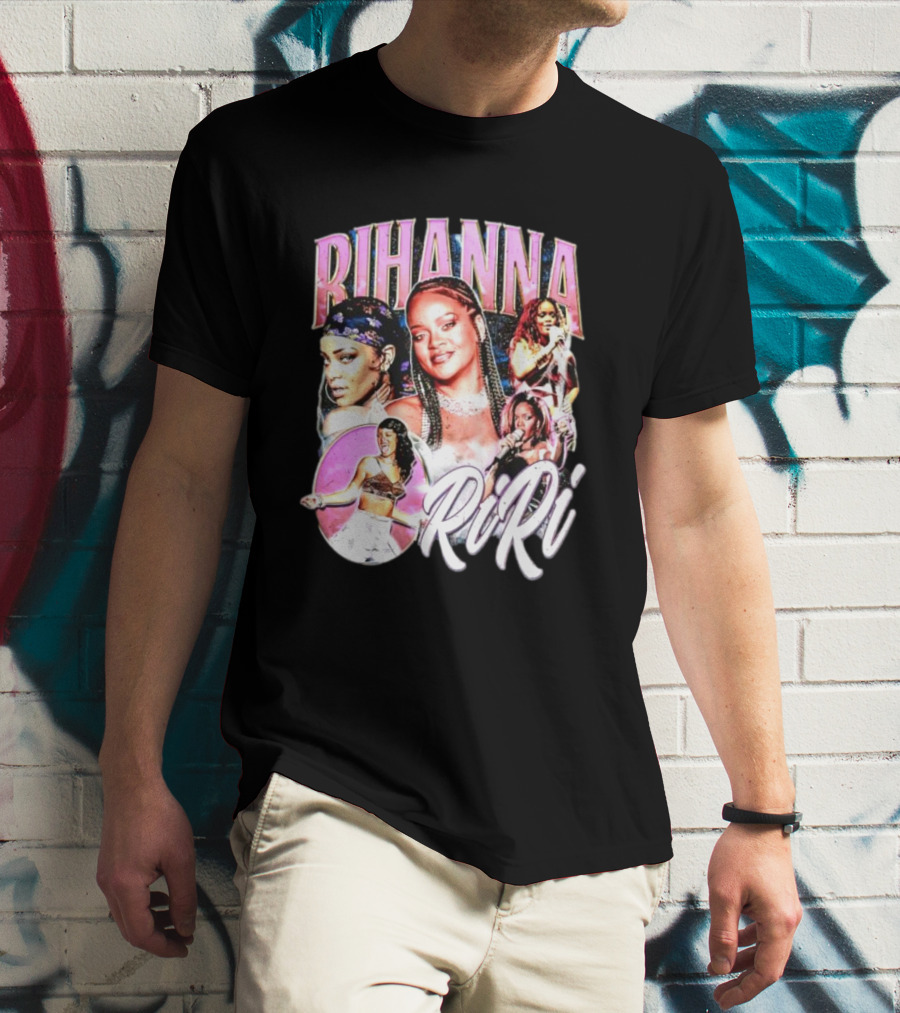 Rihanna RiRi Collage Retro Music Icons T-Shirt