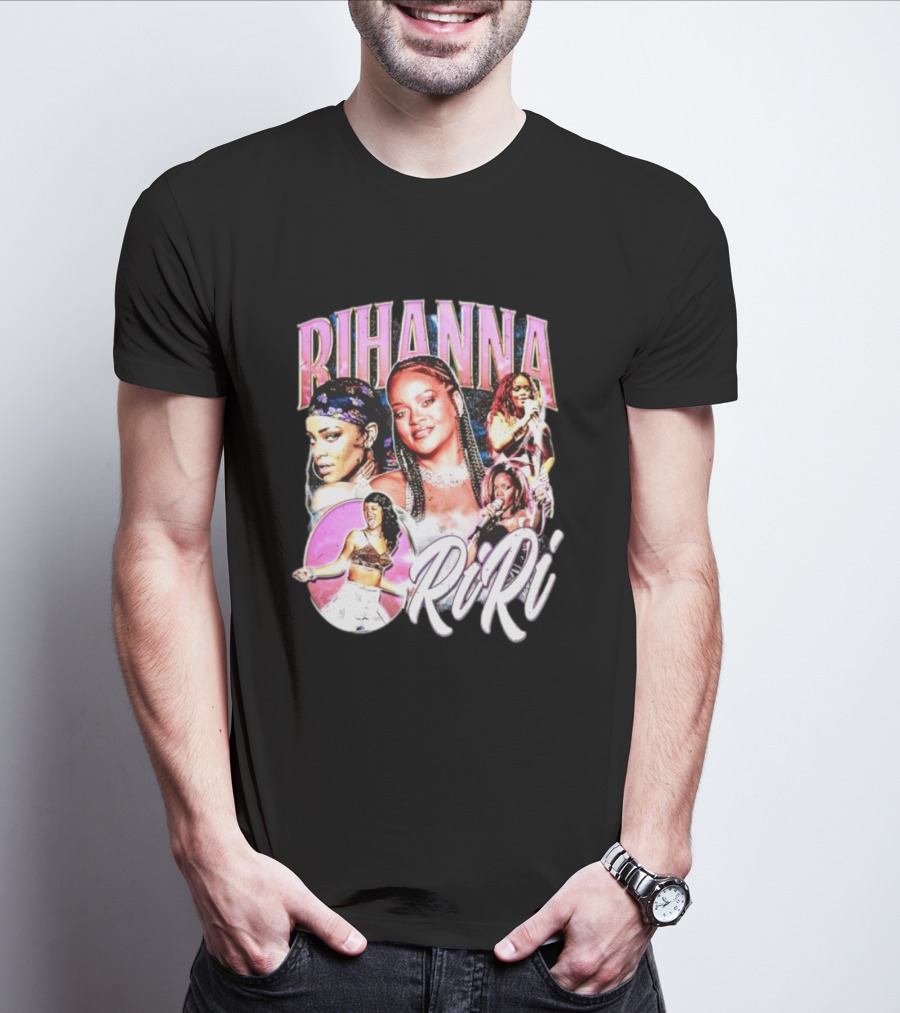 Rihanna RiRi Collage Retro Music Icons T-Shirt