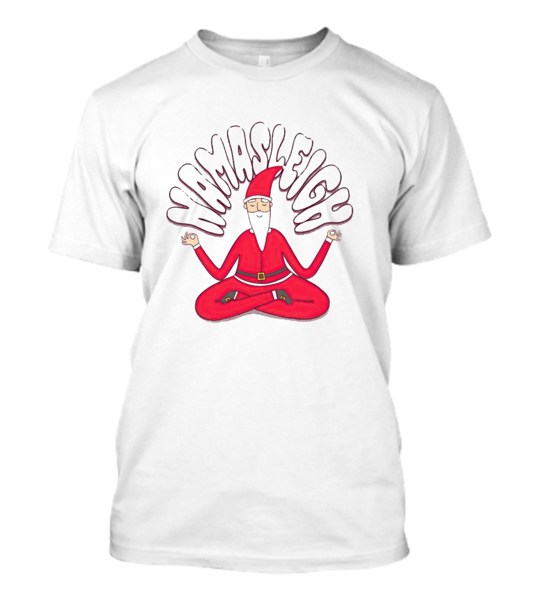 Santa Claus Namasleigh Christmas Santa Meditation Holiday T-Shirt