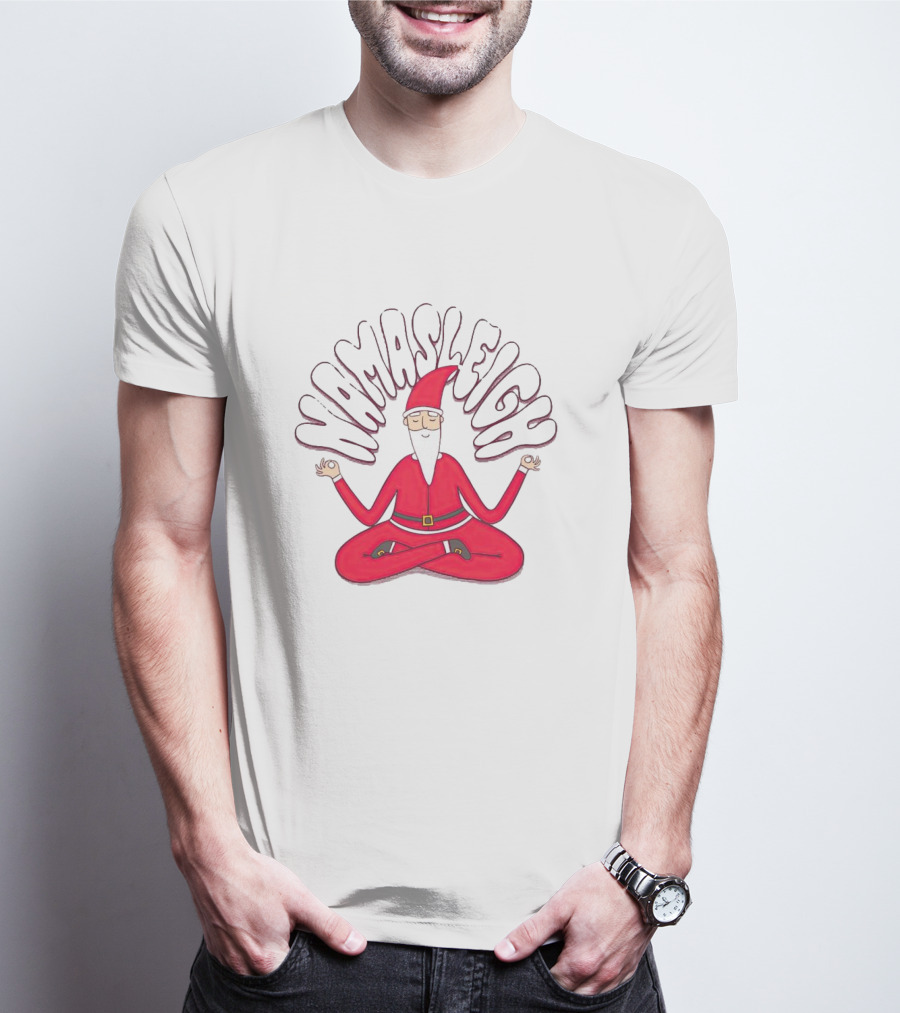 Santa Claus Namasleigh Christmas Santa Meditation Holiday T-Shirt