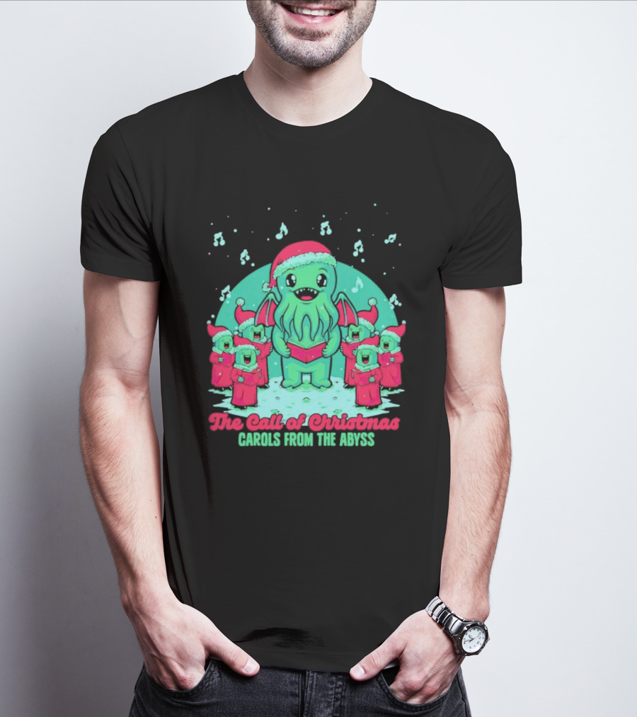 Santa Cthulhu The Call Of Christmas Carols From The Abyss T-Shirt