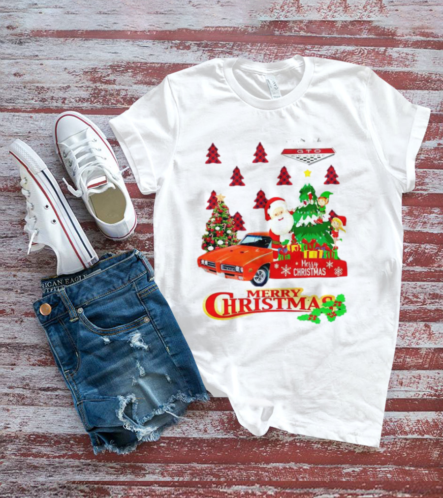 Pontiac GTO Santa Elfs Merry Christmas T-Shirt