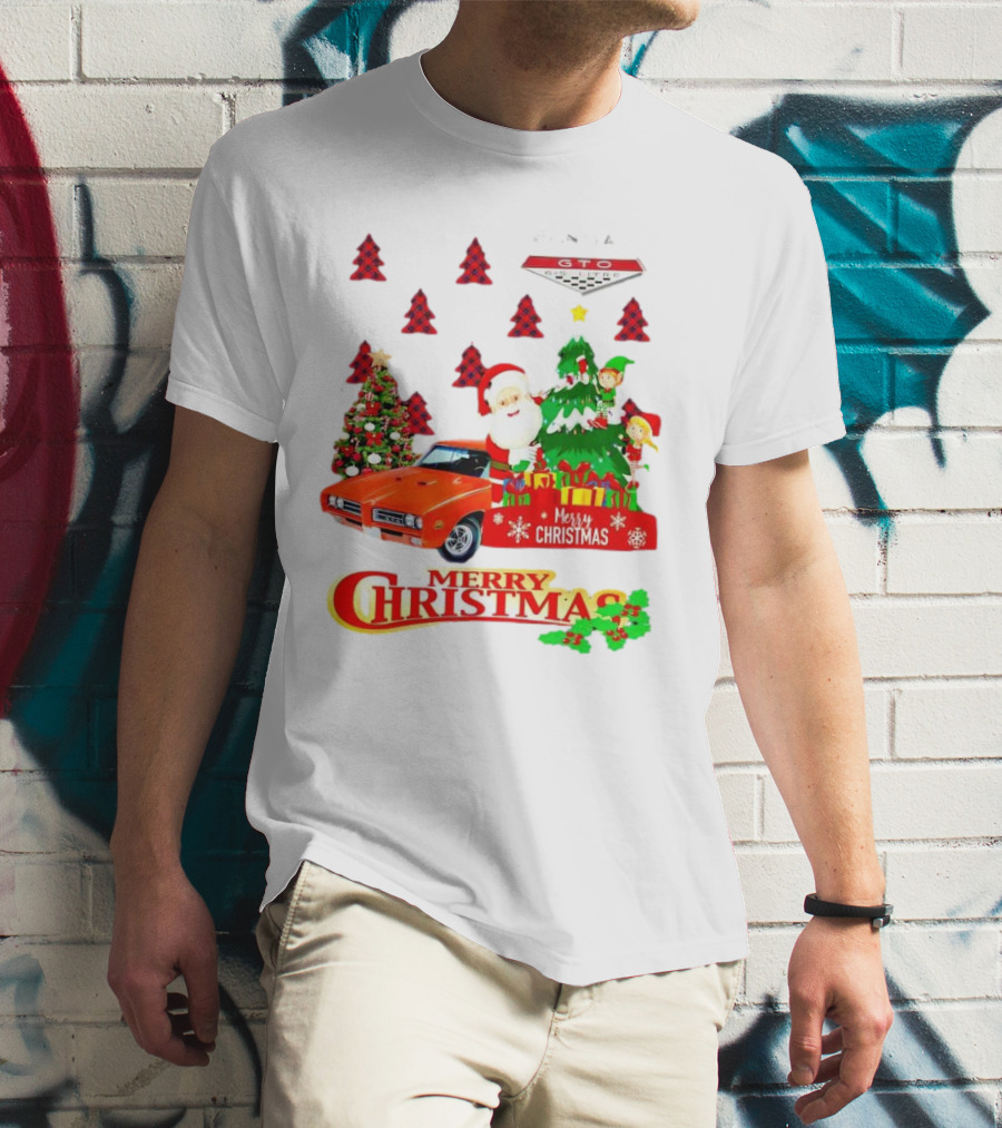 Pontiac GTO Santa Elfs Merry Christmas T-Shirt
