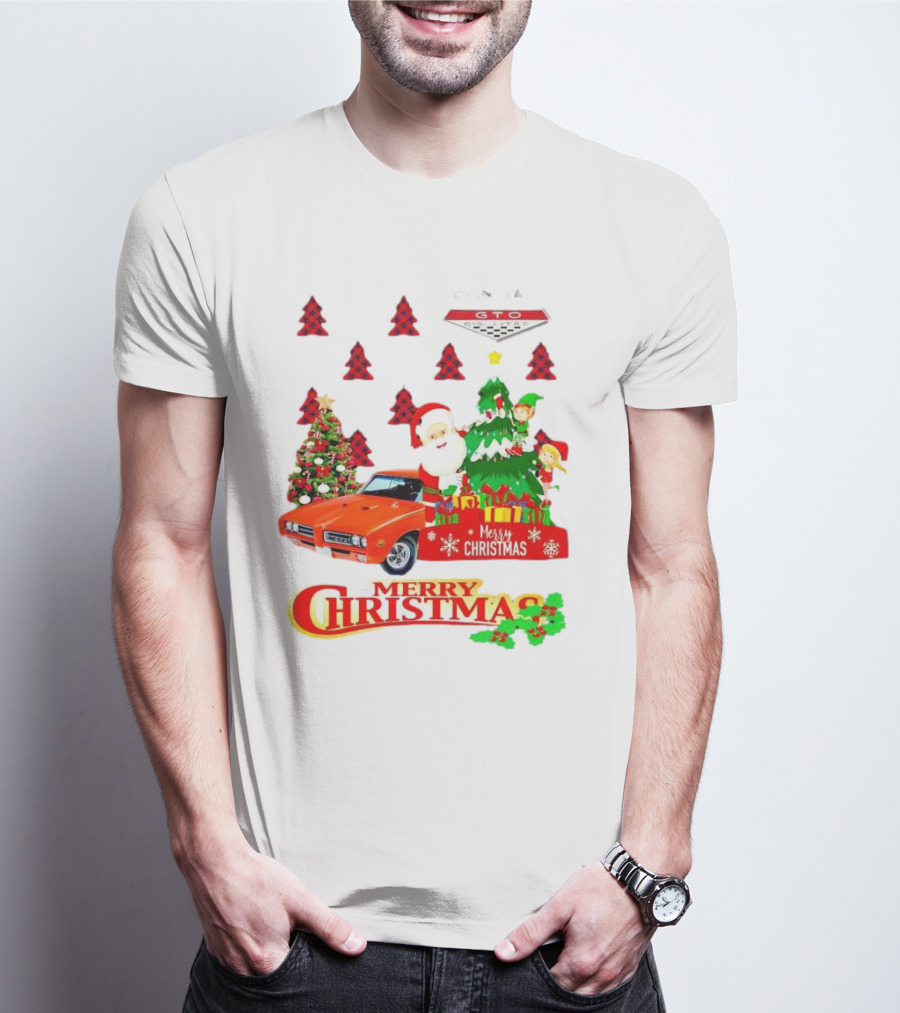 Pontiac GTO Santa Elfs Merry Christmas T-Shirt