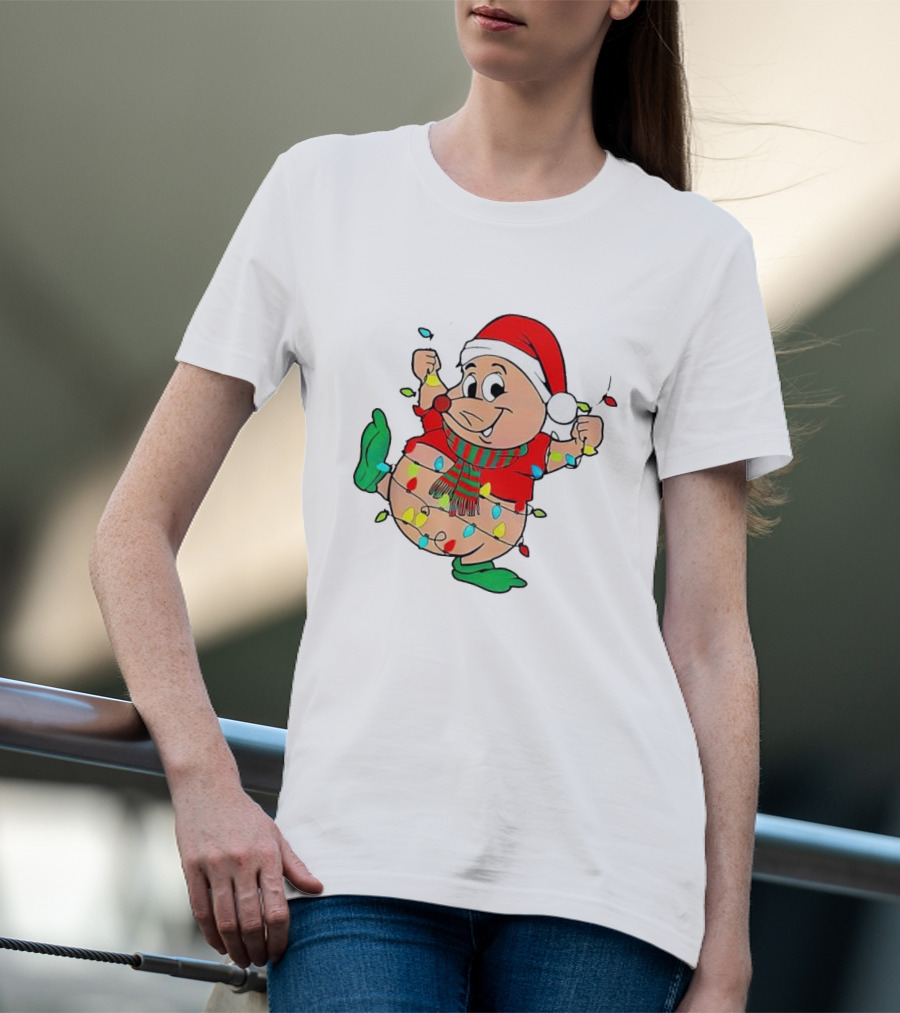 Santa Gus Wrapped In Christmas Lights T-Shirt