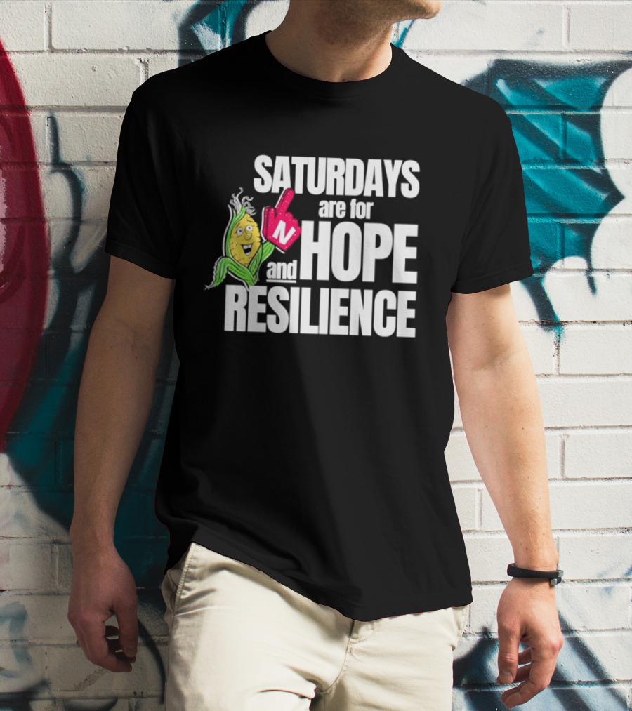 Saturdays Are For Hope And Resilience Corn Mascot And Foam Finger T-Shirt