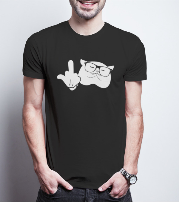 Catturd Birdturd Middle Finger Cat Glasses T-Shirt