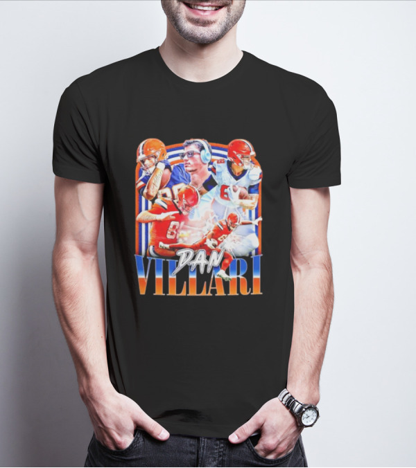 Dan Villari Vintage Football Montage T-Shirt