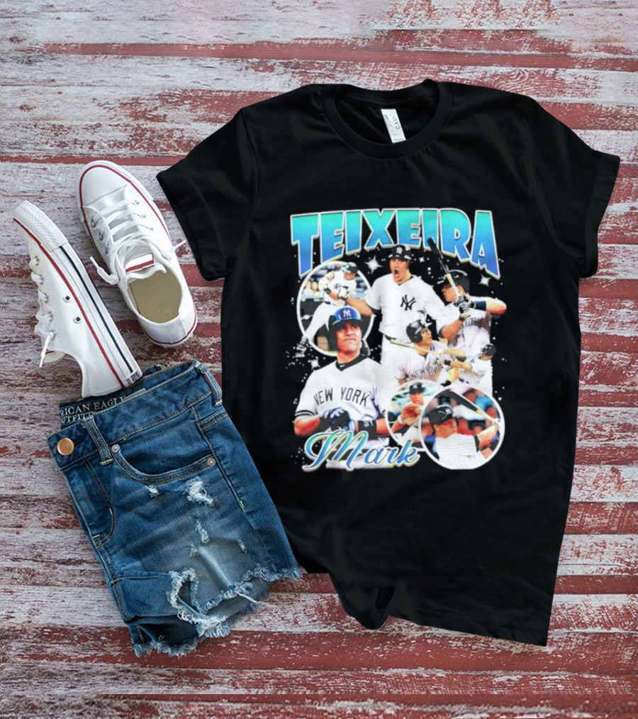 Teixeira Mark New York Yankees Baseball Vintage Bootleg T-Shirt