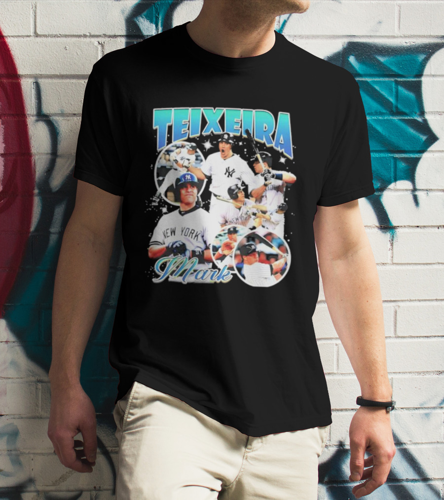 Teixeira Mark New York Yankees Baseball Vintage Bootleg T-Shirt