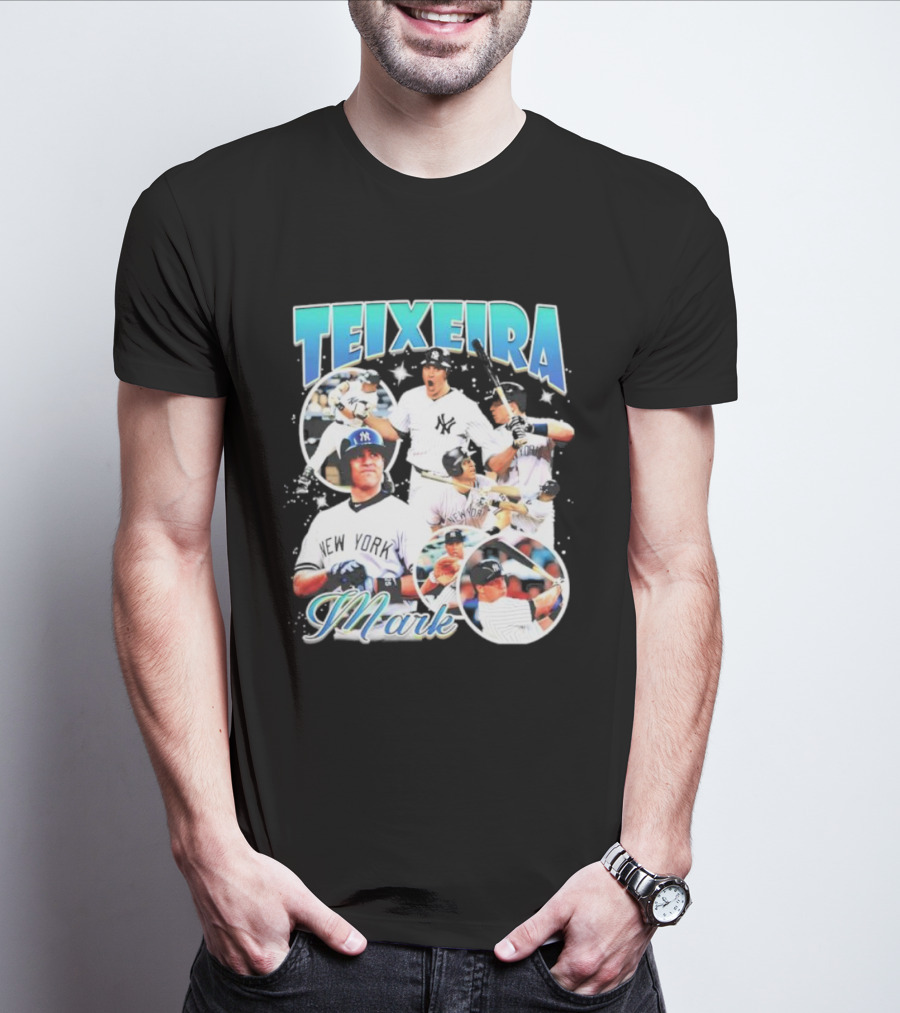 Teixeira Mark New York Yankees Baseball Vintage Bootleg T-Shirt
