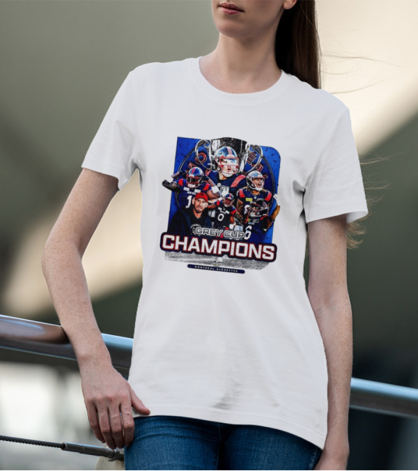 Montreal Alouettes Grey Cup Champions Celebration With Team Players And Trophy T-Shirt